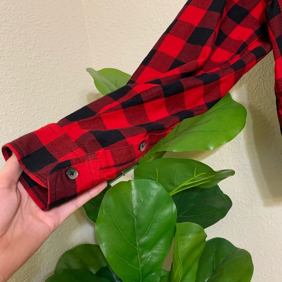 Madewell | red plaid shirt - Picture 6 of 10